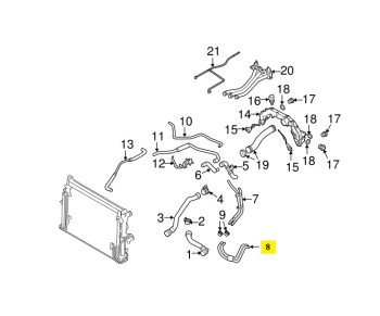 IMS GENUINE PORSCHE NEW ENGINE COOLING WATER HOSE 95510607300 - PORSCHE CAYENNE 955 2002-2010