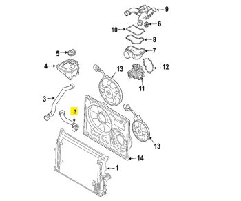 IMS GENUINE PORSCHE NEW ENGINE COOLING RADIATOR WATER HOSE 95510623800 - PORSCHE CAYENNE 955 2002-2010