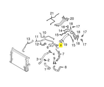 IMS GENUINE PORSCHE NEW ENGINE COOLING WATER HOSE 95510632350 - PORSCHE CAYENNE 955 2002-2007