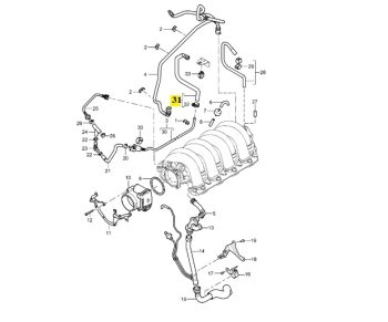 IMS GENUINE PORSCHE NEW CARBON CANISTER LINE 95520136603 - PORSCHE CAYENNE 955 2002-2007