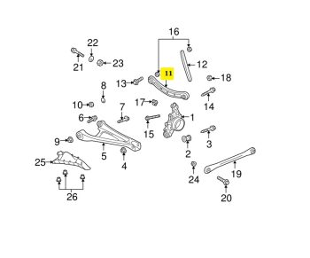 IMS GENUINE PORSCHE NEW REAR UPPER CONTROL ARM 95533104710 - PORSCHE CAYENNE 955, 957, 958 2002-PRESENT