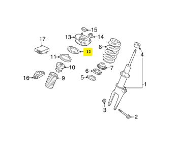 IMS GENUINE PORSCHE NEW SHOCK ABSORBER SPRING UPPER SEAL 95533350400 - PORSCHE CAYENNE 957/ PANAMERA 970 2008-2016