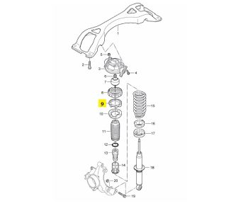 IMS GENUINE PORSCHE NEW SHOCK ABSORBER BASE 95533352400 - PORSCHE CAYENNE 955, 957/ PANAMERA 970 2002-PRESENT