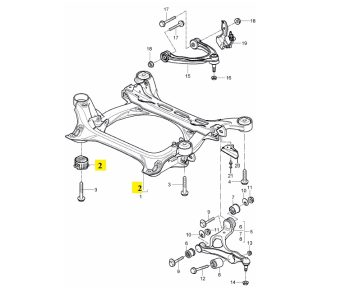 IMS GENUINE PORSCHE NEW SUBFRAME MOUNTING 95534113301 - PORSCHE CAYENNE 958 2011-PRESENT