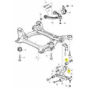 IMS GENUINE PORSCHE NEW FRONT LOWER ARM BUSH 95534124250 - PORSCHE CAYENNE 955 2002-2007