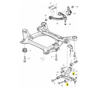 IMS GENUINE PORSCHE NEW FRONT LOWER ARM BUSH 95534324301 - PORSCHE CAYENNE 955, 957 2002-2010