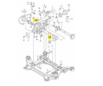 IMS GENUINE PORSCHE NEW TRANSFER BOX RUBBER MOUNTING 95534933700 - PORSCHE CAYENNE 955, 957 2002-2010