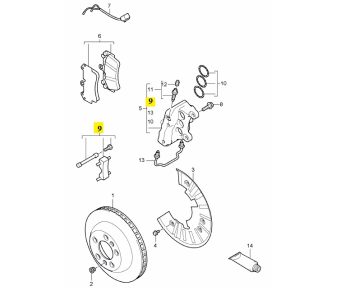 IMS GENUINE PORSCHE NEW FRONT BRAKE CALIPER SPRING REPAIR KIT 95535195950 - PORSCHE CAYENNE 955, 957 2002-2010