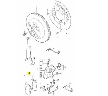 IMS GENUINE PORSCHE NEW REAR BRAKE PAD PCCB 95535293970 - PORSCHE CAYENNE 955,CARRERA 2009-PRESENT