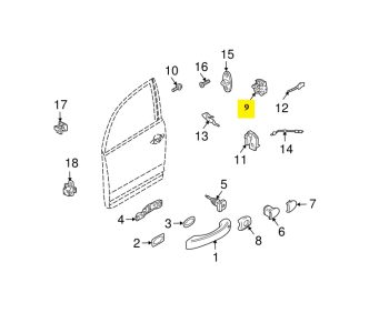 IMS GENUINE PORSCHE NEW FRONT LEFT DOOR LOCK 95553101507 - PORSCHE CAYENNE 955, 957 2002-2010