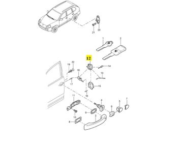 IMS GENUINE PORSCHE NEW FRONT RIGHT DOOR LOCK 95553101610 - PORSCHE CAYENNE 955, 957 2002-2010
