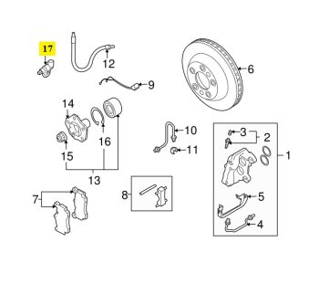 IMS GENUINE PORSCHE NEW RIGHT SPEED SENSOR 95560640612 - PORSCHE CAYENNE 955, 957 2002-2010