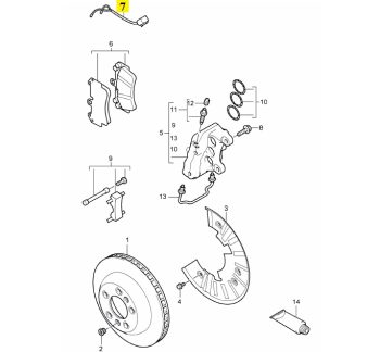 IMS GENUINE PORSCHE NEW FRONT BRAKE SENSOR 95561236502 - PORSCHE CAYENNE 955, 957 2002-2010