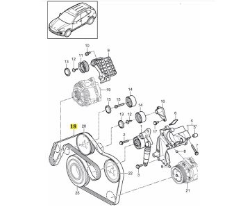 IMS GENUINE PORSCHE NEW POLY RIB BELT 95810221600 - PORSCHE CAYENNE 957, 958 2009-PRESENT