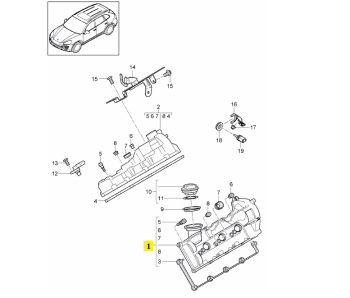 IMS GENUINE PORSCHE NEW LEFT BANK 2 VALVE COVER 95810513511 - PORSCHE CAYENNE 958/ MACAN 95B/ PANAMERA 970 2009-PRESENT