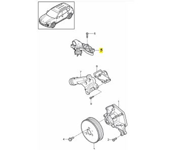 IMS GENUINE PORSCHE NEW THERMOSTAT HOUSING 95810603202 - PORSCHE CAYENNE 958/ PANAMERA 970 2009-PRESENT