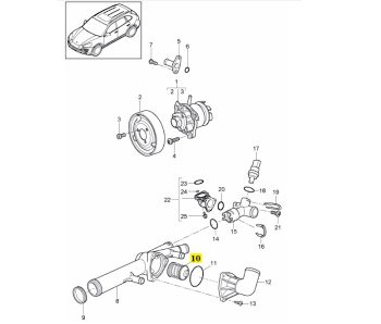 IMS GENUINE PORSCHE NEW THERMOSTAT INSERT 95810612601 - PORSCHE CAYENNE 958 2011-PRESENT
