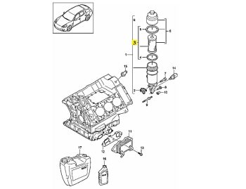 IMS GENUINE PORSCHE NEW OIL FILTER 95810722201 - PORSCHE CAYENNE 958/ PANAMERA 970 3.0L HYBRID V6 2009-PRESENT