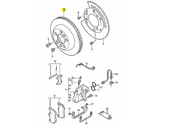 IMS GENUINE PORSCHE NEW REAR BRAKE DISC 95835240150 - PORSCHE 955, 958 2002-PRESENT