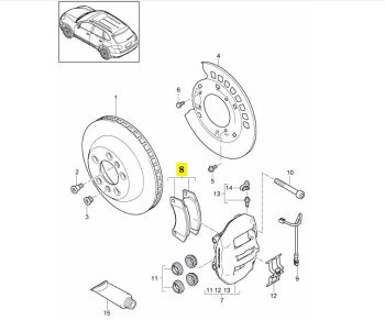 IMS GENUINE PORSCHE NEW REAR BRAKE PAD RED CALIPER 95835293950 - PORSCHE CAYENNE TURBO 958 4.8L V8 2011-PRESENT