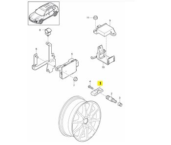 IMS GENUINE PORSCHE NEW TYRE PRESSURE SENSOR 9A790727506 - PORSCHE BOXSTER 981/ CARRERA 991/ CAYMAN 981 2011-PRESENT