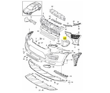 IMS GENUINE PORSCHE NEW FRONT UPPER BUMPER AIR DUCT 958505333009B9 - PORSCHE CAYENNE 958 2011-PRESENT