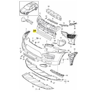 IMS GENUINE PORSCHE NEW FRONT CENTRE GRILL 958505974009B9 - PORSCHE CAYENNE 958 2011-PRESENT