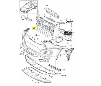 IMS GENUINE PORSCHE NEW CENTRE GRILL WITHOUT SENSOR 958505974109B9 - PORSCHE CAYENNE 958 2011-PRESENT