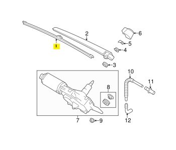 IMS GENUINE PORSCHE NEW REAR WIPER BLADE 95862805002 - PORSCHE CAYENNE 958 2011-PRESENT
