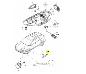IMS GENUINE PORSCHE NEW RIGHT DIRECTION INDICATOR LIGHT WHITE 95863110200 - PORSCHE CAYENNE 958 2011-PRESENT