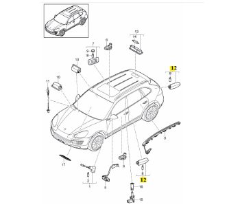 IMS GENUINE PORSCHE NEW DOOR GUARD LIGHT 95863241100 - PORSCHE CAYENNE 958/ MACAN 95B 2011-PRESENT