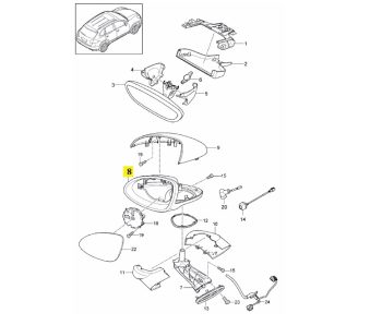 IMS GENUINE PORSCHE NEW LEFT MIRROR HOUSING 95873152700 - PORSCHE CAYENNE 958 2011-PRESENT