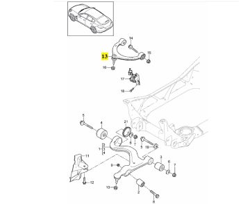 SAP PORSCHE NEW FRONT UPPER ARM 97034105110- PORSCHE PANAMERA 970 2009-2016