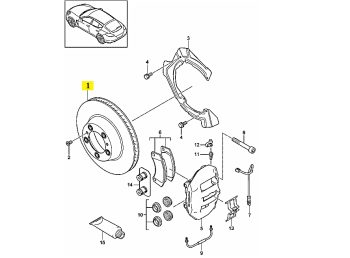 IMS GENUINE PORSCHE NEW REAR RIGHT BRAKE DISC 97035240600 - PORSCHE PANAMERA 970 2009-2016