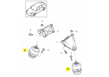 IMS GENUINE PORSCHE NEW ENGINE MOUNTING HYDRAULIC MOUNT 97037505720 - PORSCHE PANAMERA 970 2009-2016