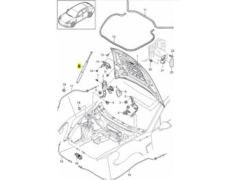 IMS GENUINE PORSCHE NEW FRONT LEFT HOOD HINGE 97051157100 - PORSCHE PANAMERA 970 2009-2016