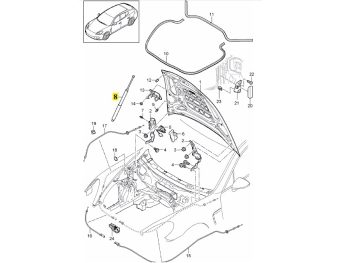 IMS GENUINE PORSCHE NEW FRONT RIGHT HOOD HINGE 97051157200 - PORSCHE PANAMERA 970 2009-2016