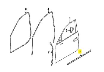IMS GENUINE PORSCHE NEW FRONT DOOR WEATHERSTRIP 97053753302 - PORSCHE PANAMERA 970 2009-2016