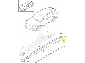 IMS GENUINE PORSCHE NEW REAR LEFT MUDFLAT WHEEL SPOILER 970559601001E0 - PORSCHE PANAMERA 970 2009-2016