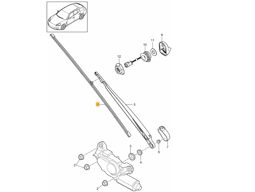 IMS GENUINE PORSCHE NEW REAR WIPER BLADE 971955427A - PORSCHE PANAMERA 970, 971 2009-PRESENT