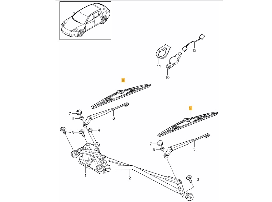 IMS GENUINE PORSCHE NEW FRONT WIPER BLADE 97062890100 - PORSCHE PANAMERA 970 2009-2016