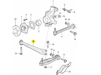 IMS GENUINE PORSCHE NEW REAR CONTROL ARM 98733104302 - PORSCHE BOXSTER 987/ CAYMAN 987C 2005-2012