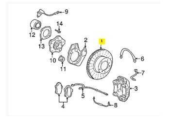 IMS GENUINE PORSCHE NEW FRONT RIGHT BRAKE DISC 98735140201 - PORSCHE BOXSTER 987/ CAYMAN 987 2005-2012