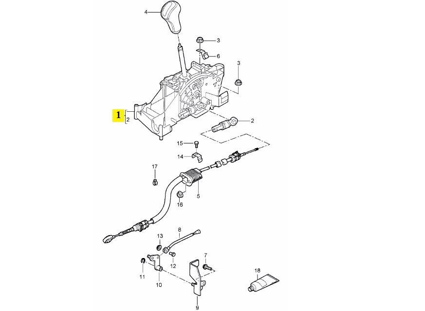 IMS GENUINE PORSCHE NEW TRANSMISSION SELECTOR LEVER 98742601102 - PORSCHE BOXSTER 987/ CAYMAN 987C 2005-2012