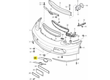 IMS GENUINE PORSCHE NEW FOG LAMP COVER SATIN BLACK 9875057230001C - PORSCHE CAYMAN 2005-2012