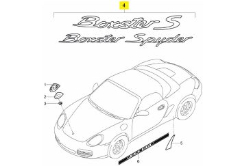 IMS GENUINE PORSCHE NEW BOXSTER S LOGO- SILVER 98755903700 - PORSCHE BOXSTER 987 2005-2012