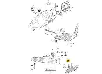 IMS GENUINE PORSCHE NEW RIGHT SIDE MARKER LIGHT (CLEAR) 98763103402 - PORSCHE BOXSTER 987/ CAYMAN 987C 2005-2012