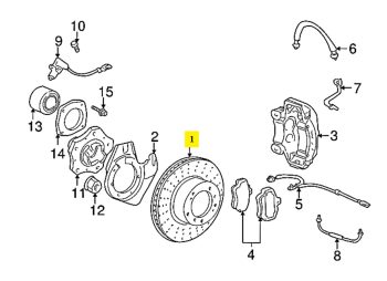 IMS GENUINE PORSCHE NEW FRONT LEFT BRAKE DISC 99635140904 - PORSCHE CARRERA 996, 997 1997-2012