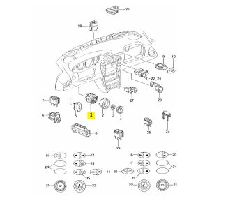 IMS GENUINE PORSCHE NEW HEADLIGHT SWITCH 99661353500 - PORSCHE CARRERA 996/ BOXSTER 986 1996-2005