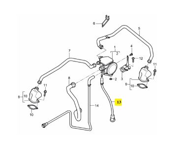 IMS GENUINE PORSCHE NEW OIL SEPARATOR FEED LINE 99710602402 - PORSCHE CARRERA 997 2004-2012